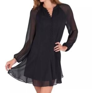 Joie Women's Black Sheer Long Balloon Sleeve Witchy Whimsigoth Dress Size XS